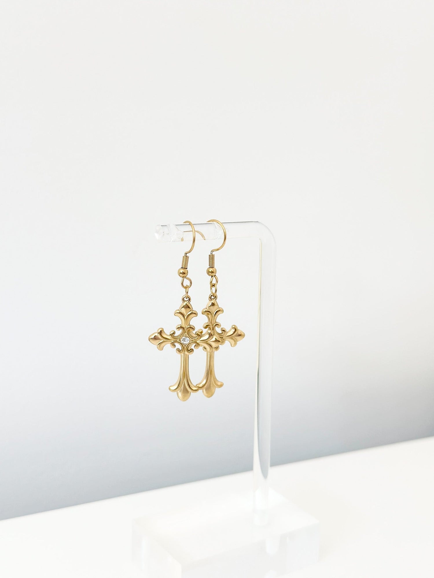 Faith Cross Drops - Jas | Hoop Earrings - Jas | Perfect On You