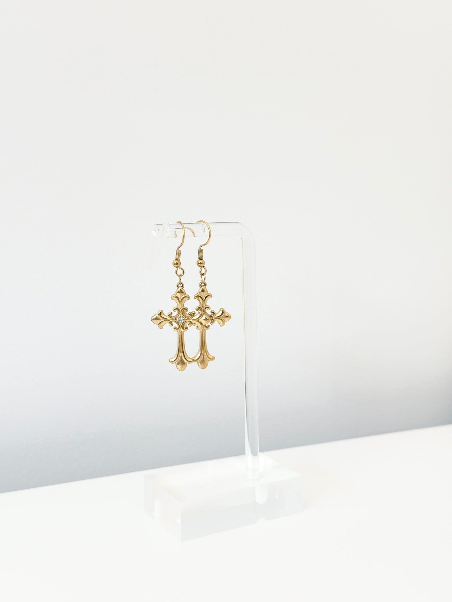 Faith Cross Drops - Jas | Hoop Earrings - Jas | Perfect On You