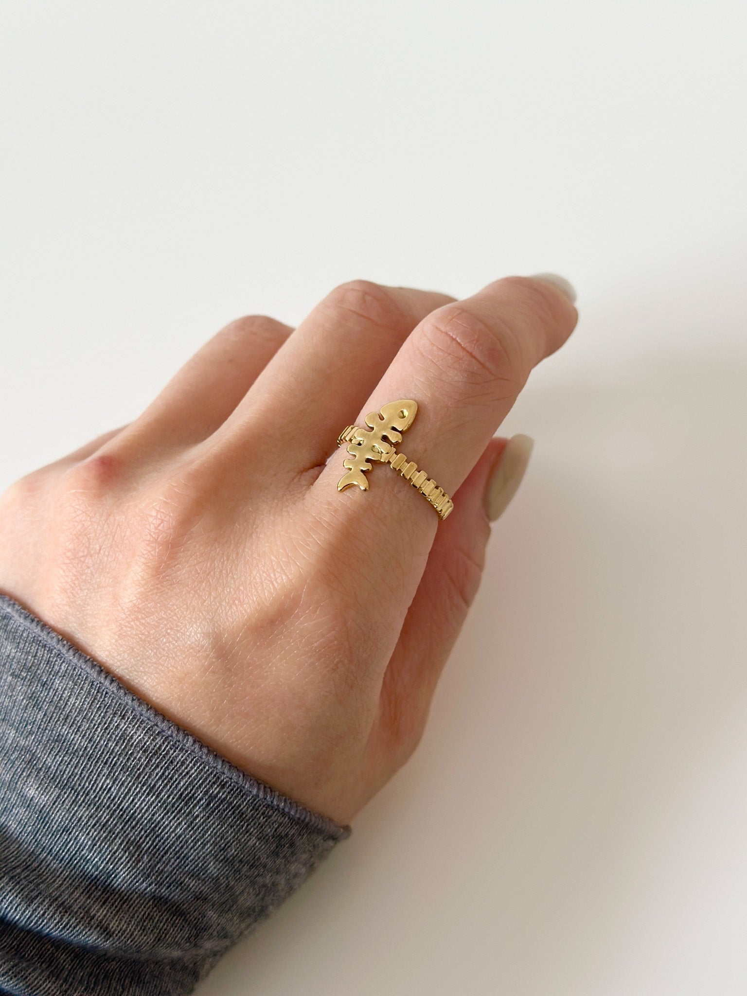 Fish Bone Dreams Ring - Jas | Gold & silver ring - Jas | Perfect On You
