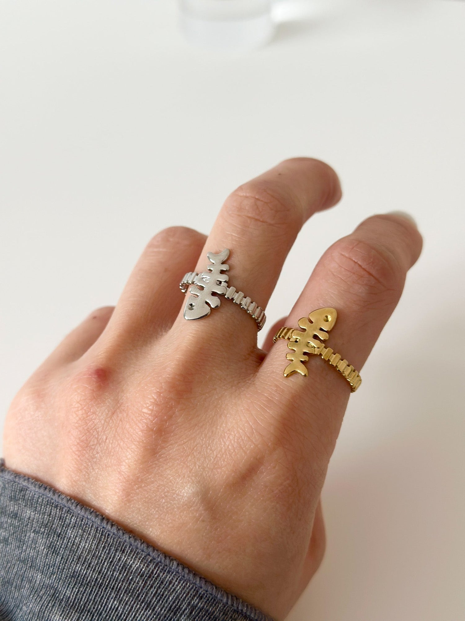 Fish Bone Dreams Ring - Jas | Gold & silver ring - Jas | Perfect On You