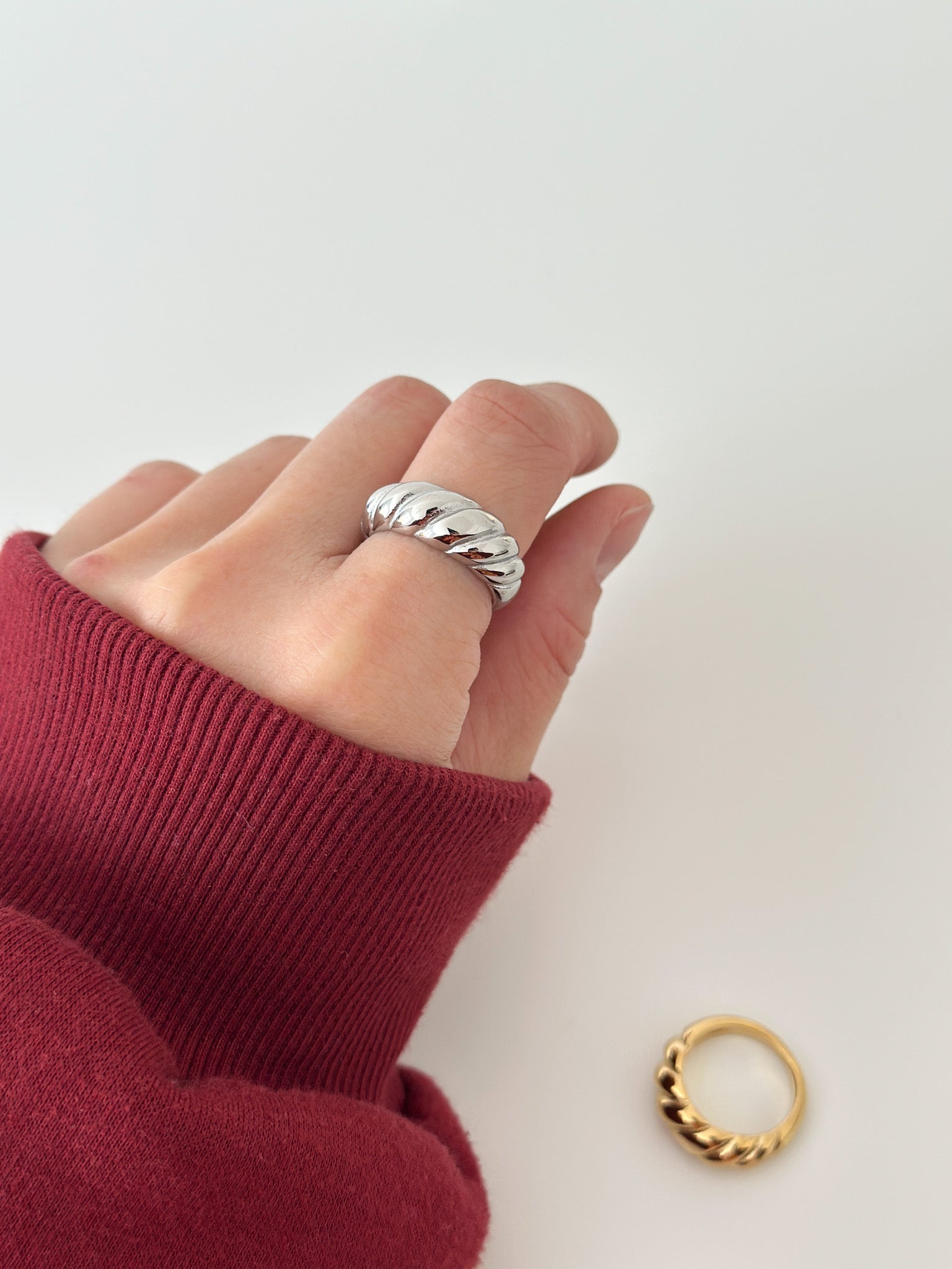 France Croissant Ring - Jas | Gold & silver ring - Jas | Perfect On You