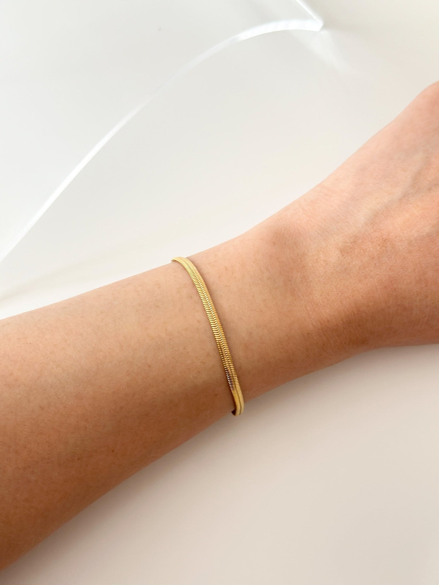 Gold 3mm Snake chain Bracelet - Jas | Gold bracelet - Jas | Perfect On You
