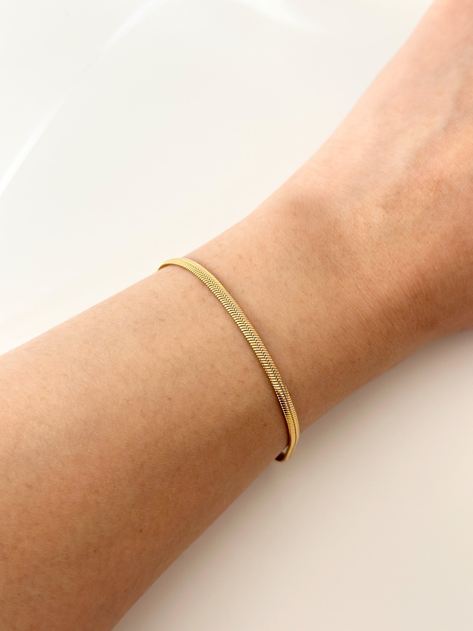 Gold 3mm Snake chain Bracelet - Jas | Gold bracelet - Jas | Perfect On You