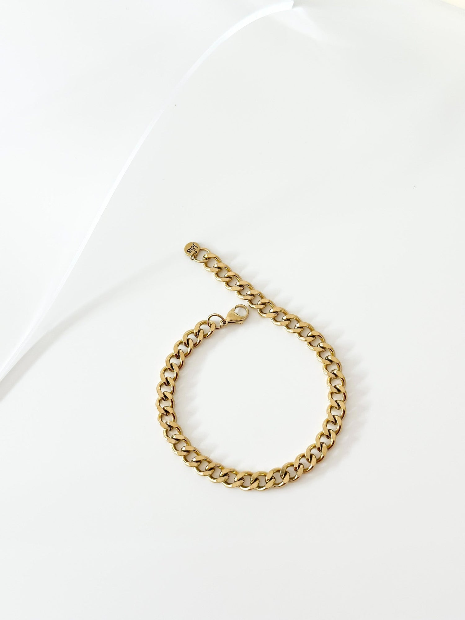 Gold 6mm Curb bracelet - Jas | Gold bracelet - Jas | Perfect On You