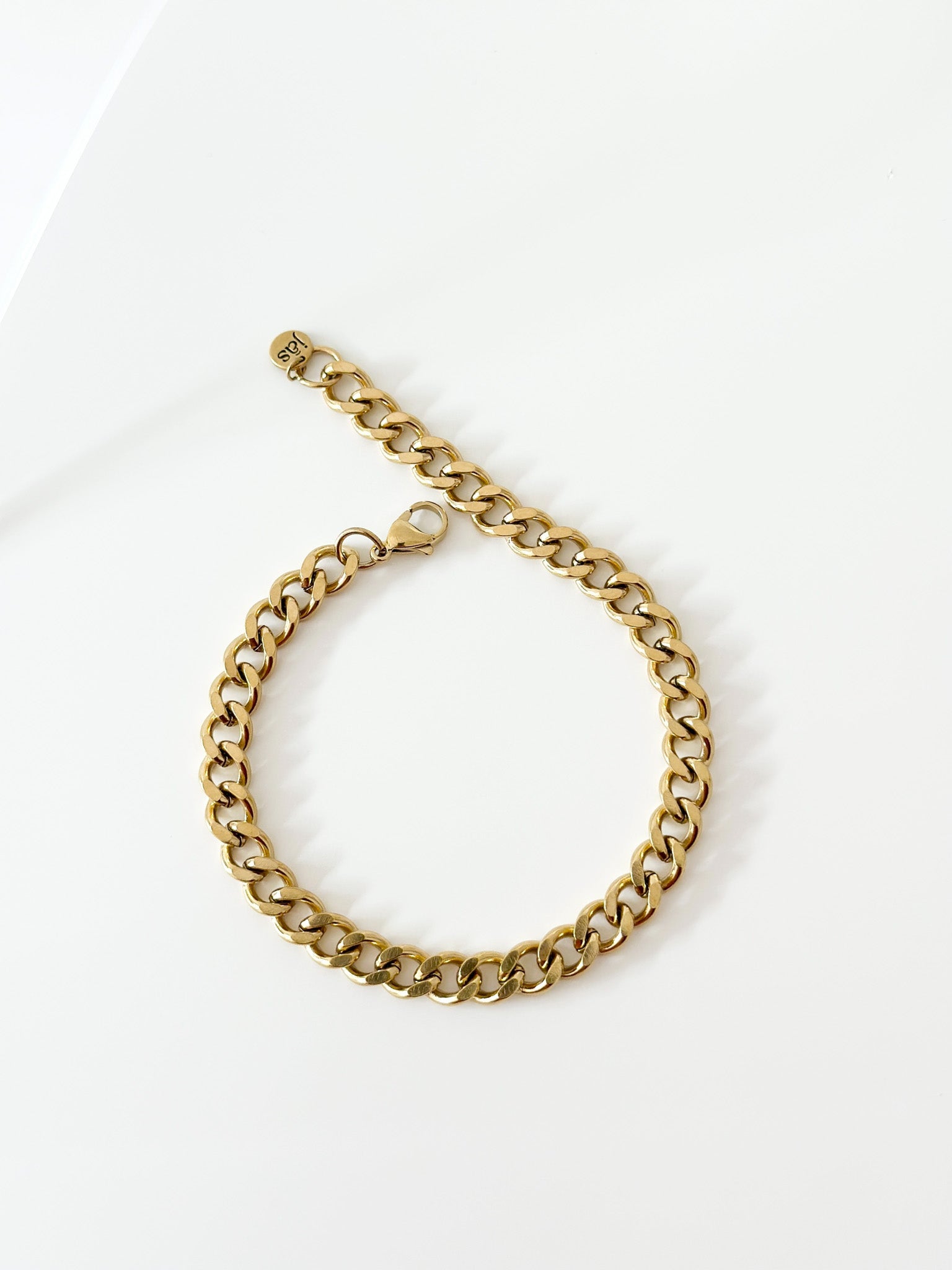 Gold 6mm Curb bracelet - Jas | Gold bracelet - Jas | Perfect On You