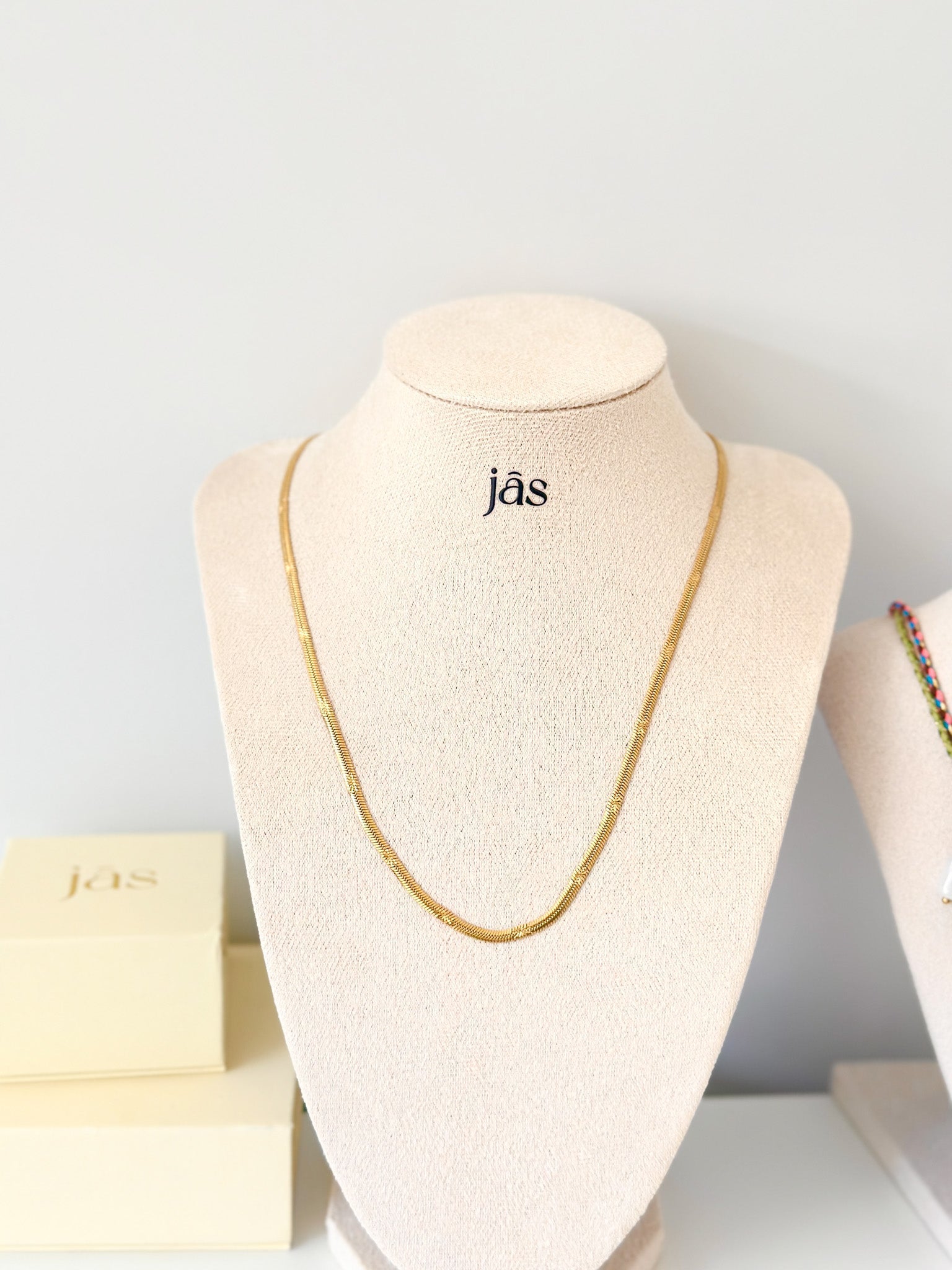 Gold Star Herringbone Chain Necklace - JAS | Gold necklace - Jas | Perfect On You