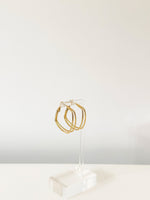 Golden Frame Hoop Earrings - Jas | Gold Earring - Jas | Perfect On You