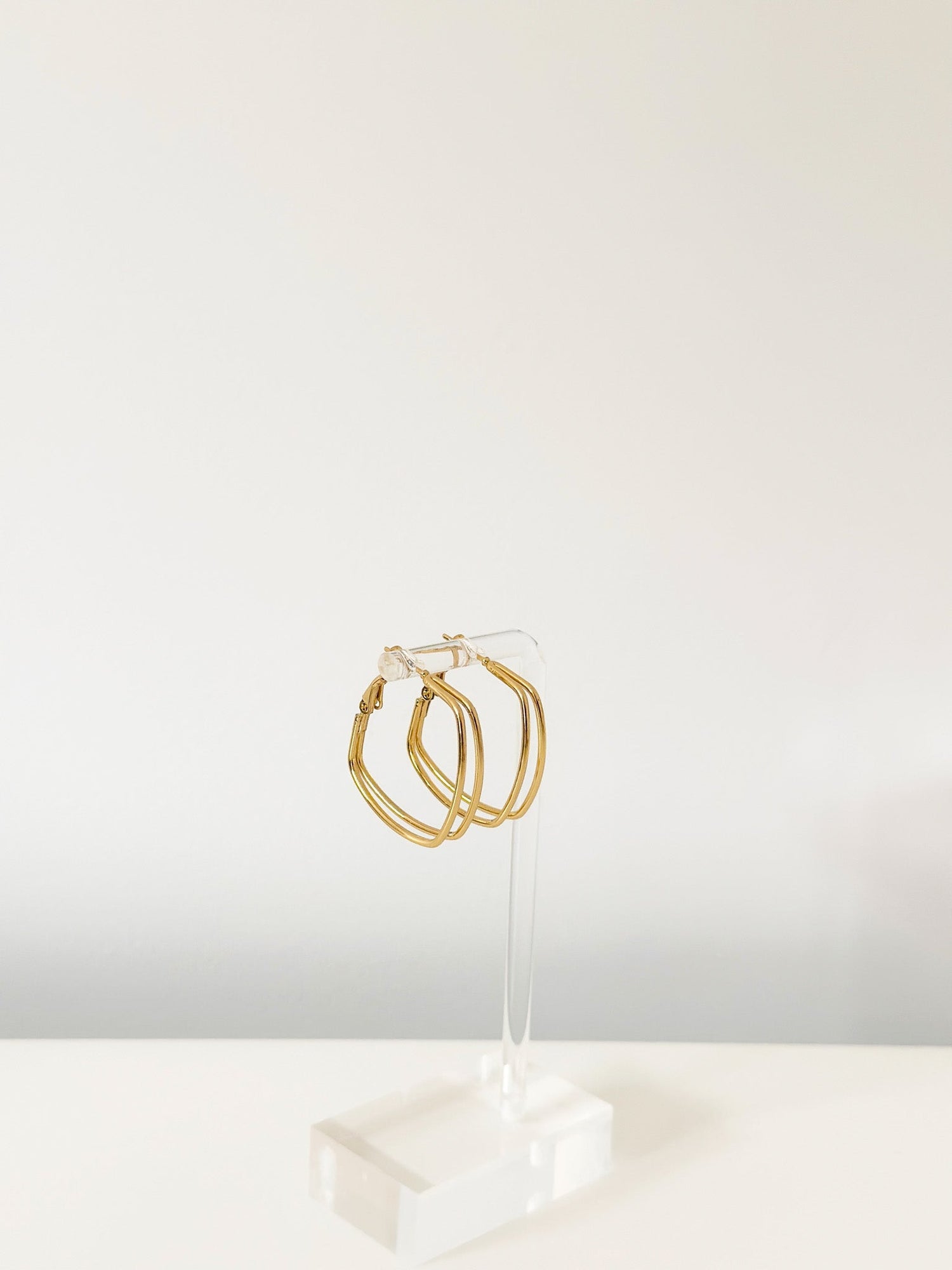Golden Frame Hoop Earrings - Jas | Gold Earring - Jas | Perfect On You