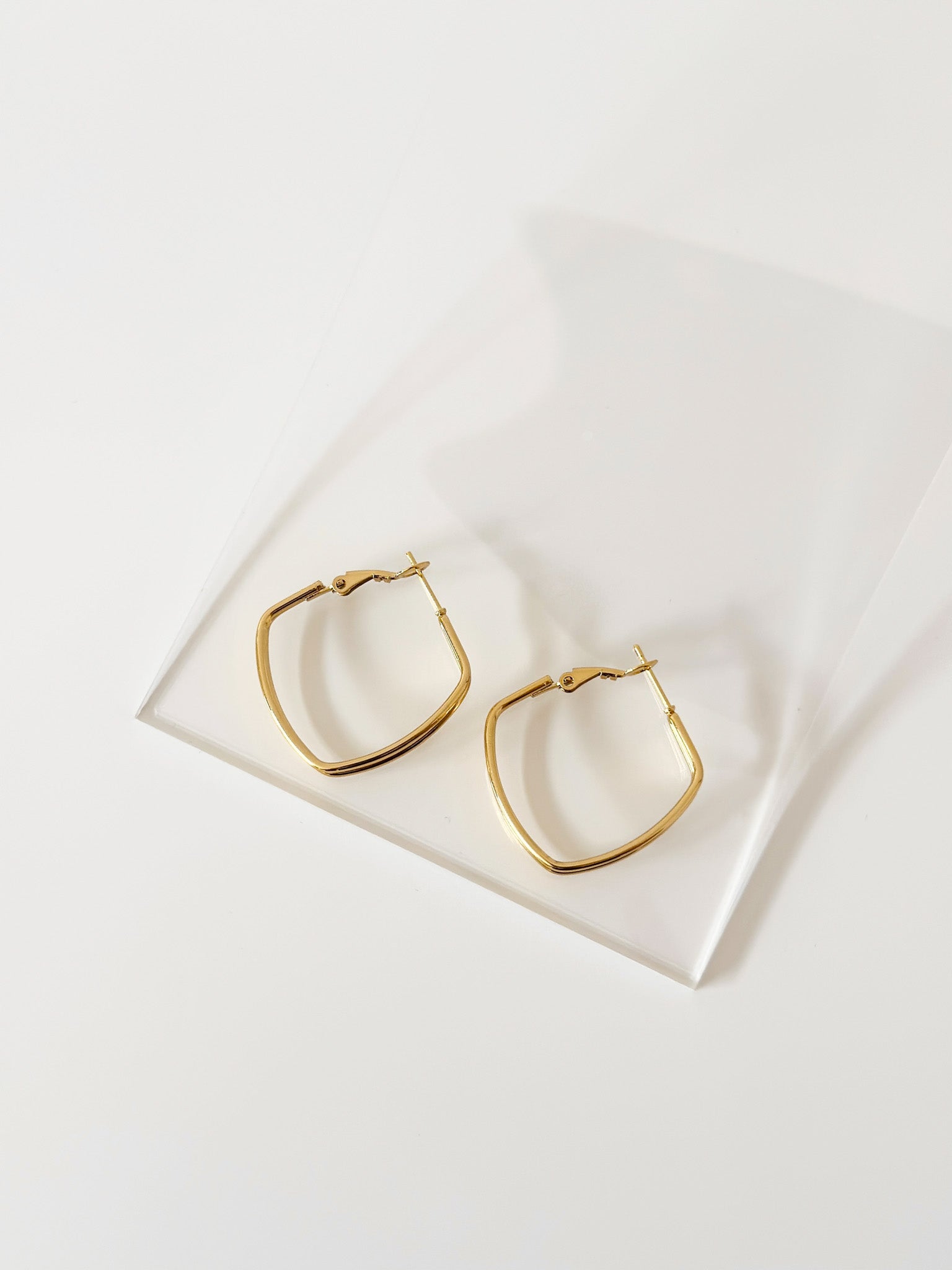 Golden Frame Hoop Earrings - Jas | Gold Earring - Jas | Perfect On You