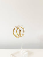 Golden Frame Hoop Earrings - Jas | Gold Earring - Jas | Perfect On You