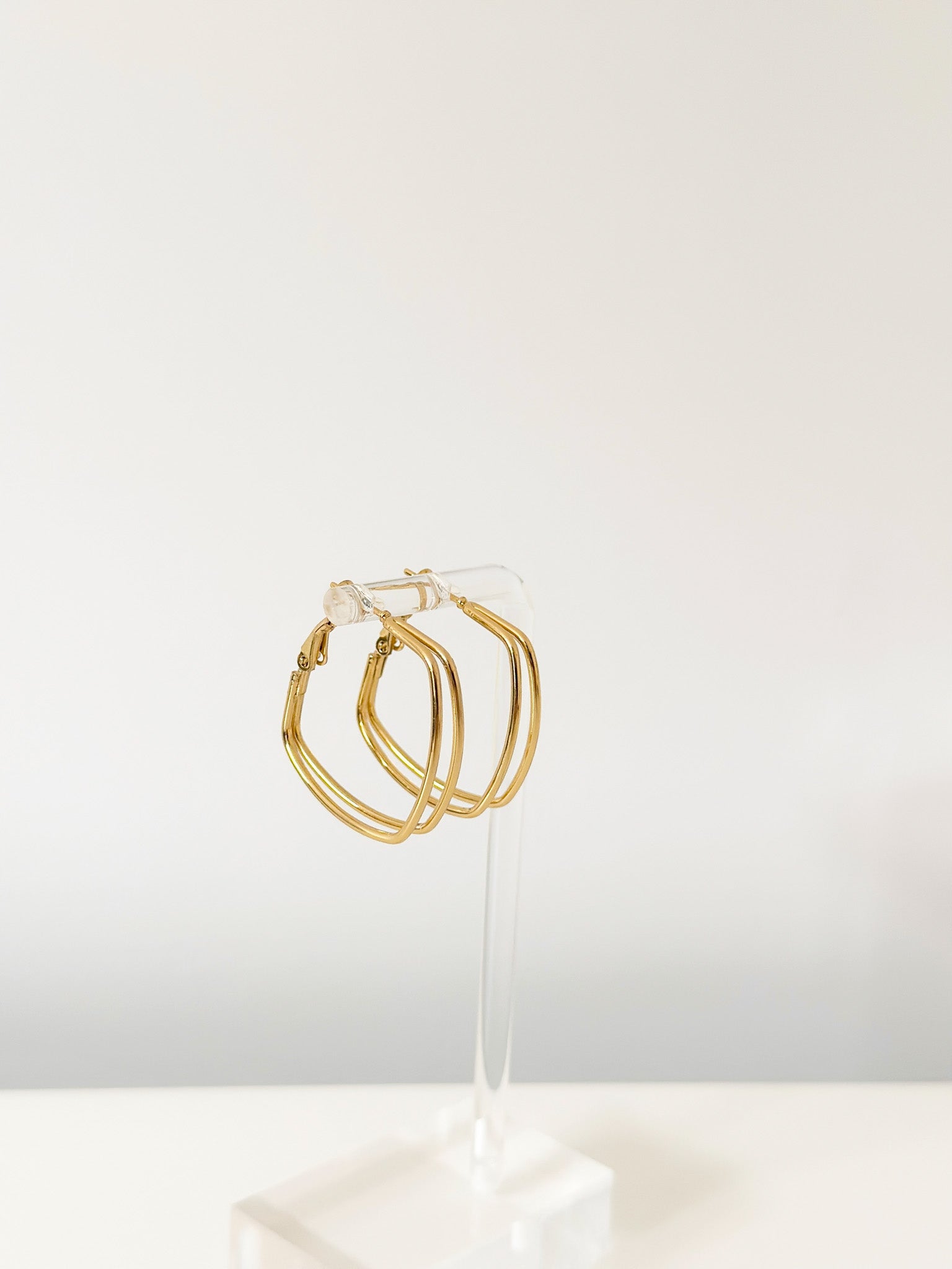 Golden Frame Hoop Earrings - Jas | Gold Earring - Jas | Perfect On You