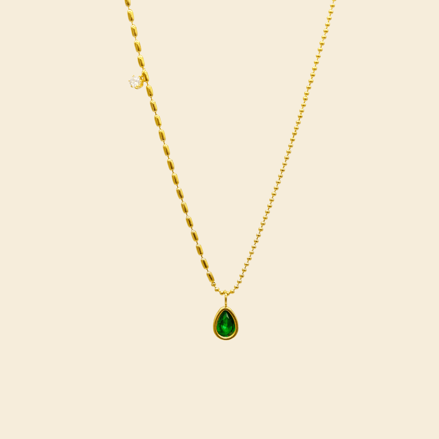 Green Tear Necklace - JAS - Jas | Perfect On You