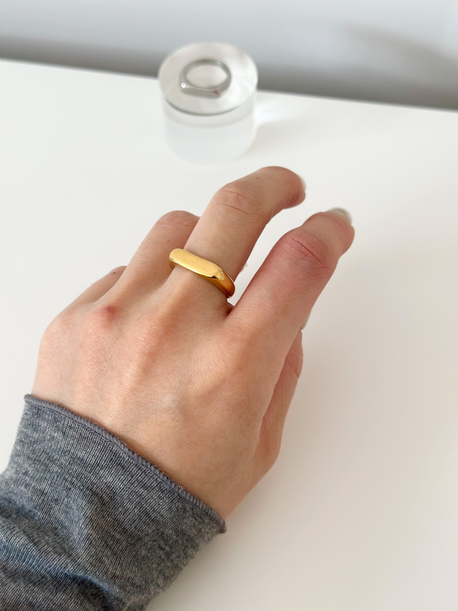Oval Duo Ring - Jas | Gold & silver ring - Jas | Perfect On You