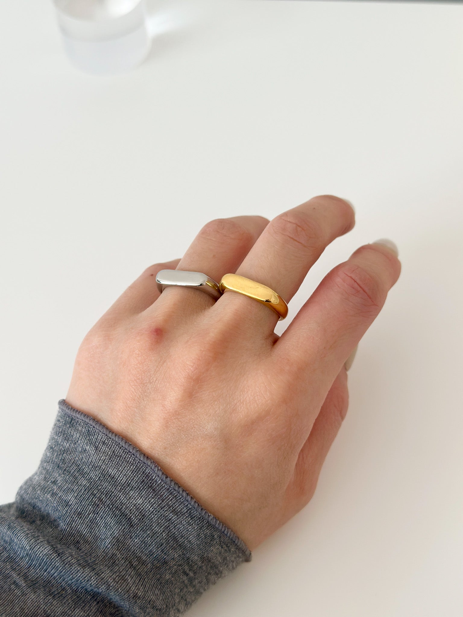 Oval Duo Ring - Jas | Gold & silver ring - Jas | Perfect On You