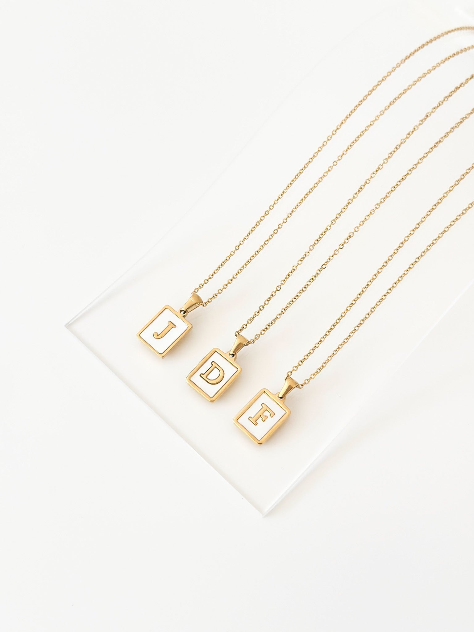 Rectangle Letter Necklace - JAS | JasCustom - Jas | Perfect On You