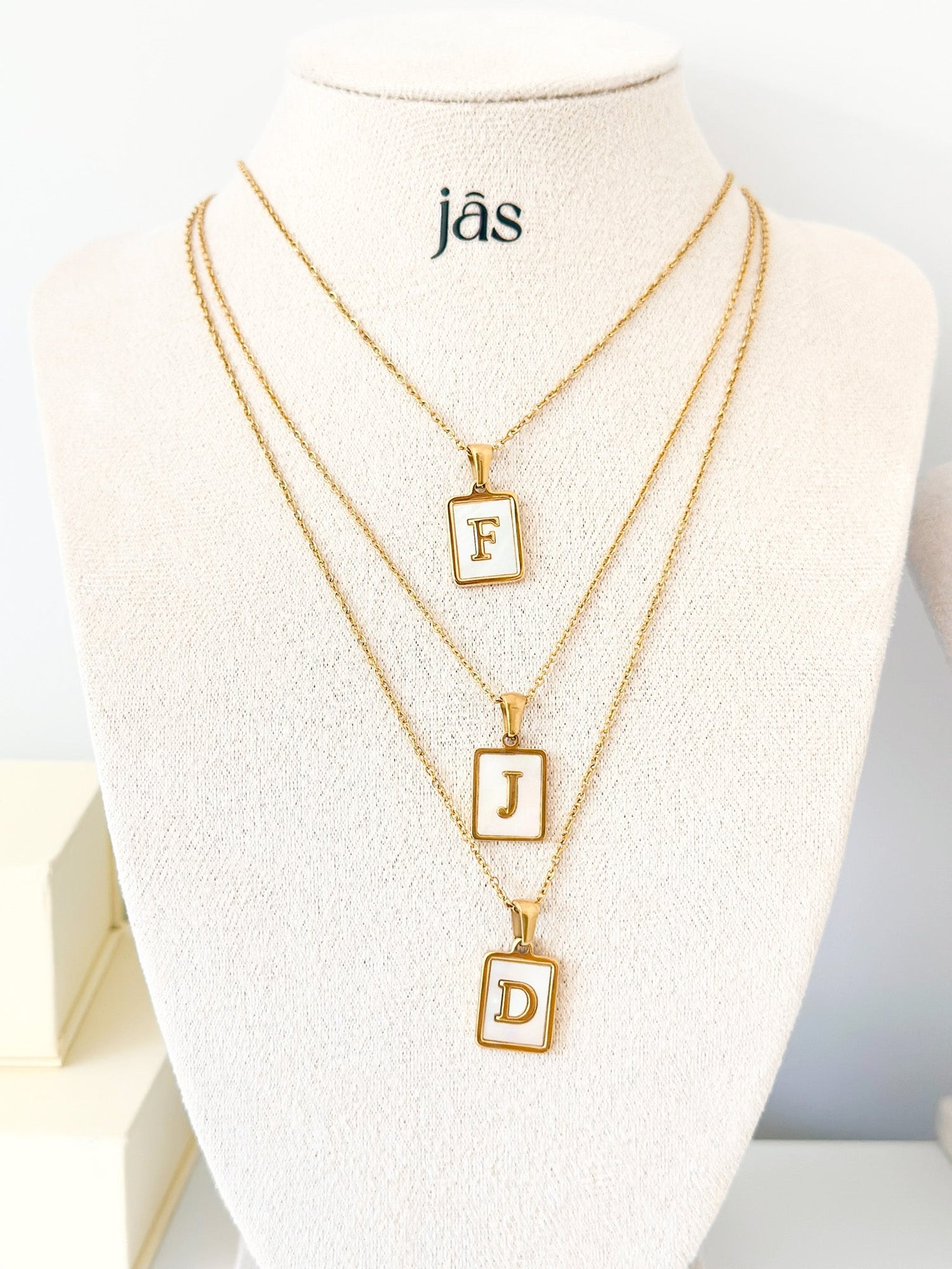 Rectangle Letter Necklace - JAS | JasCustom - Jas | Perfect On You
