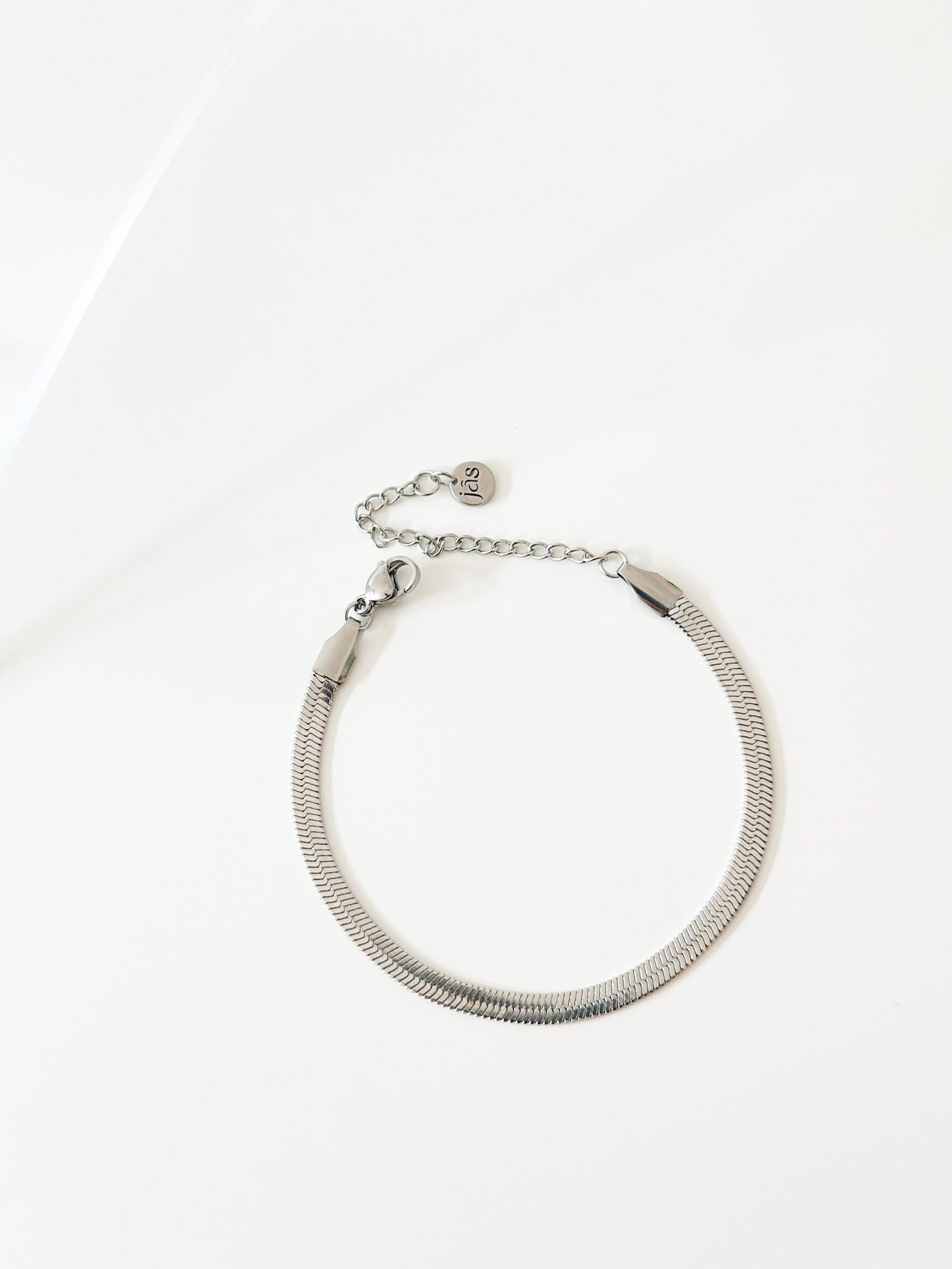 Silver Herringbone Bracelet - Jas | Stainless Steel Bracelet - Jas | Perfect On You