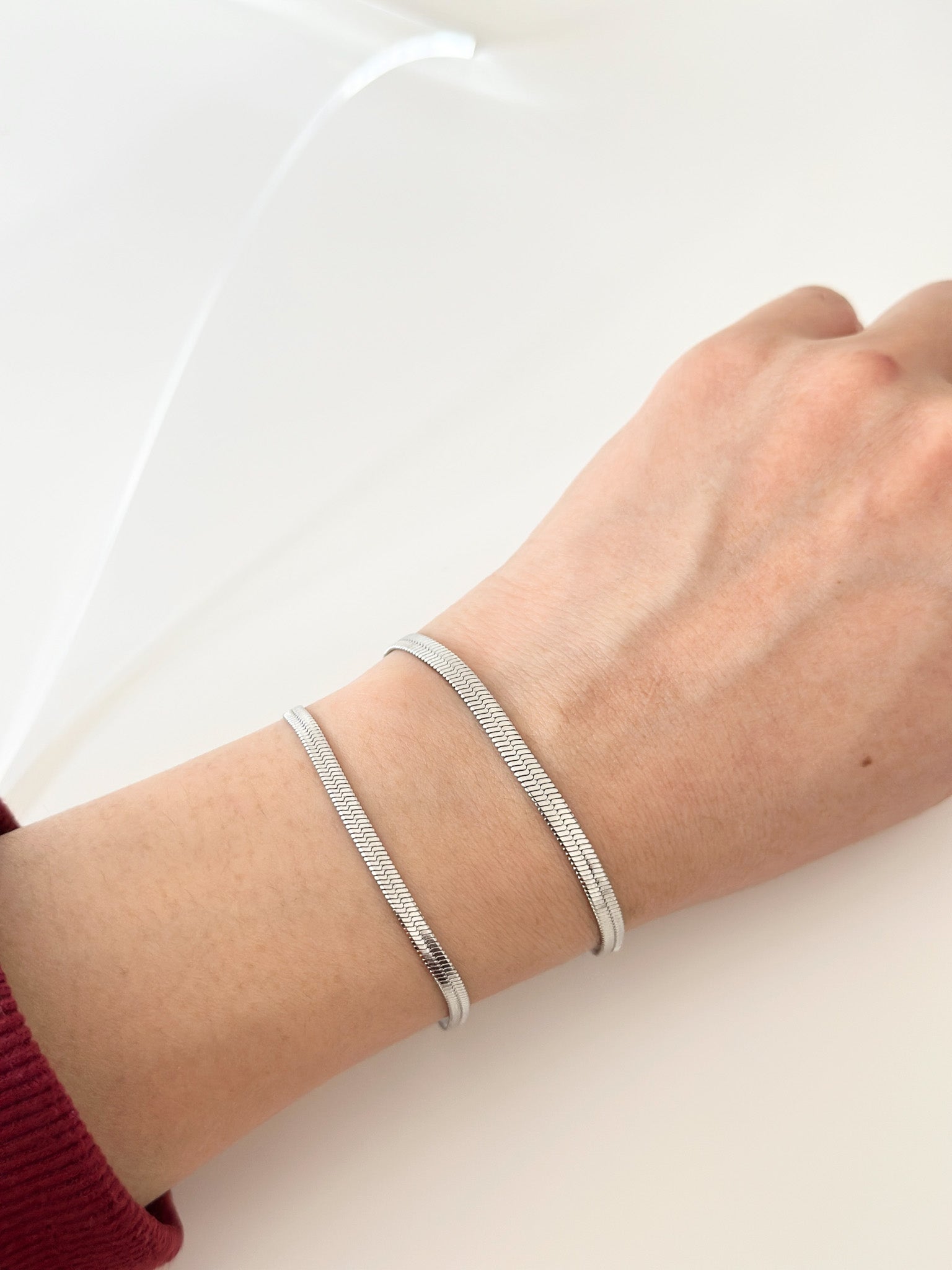 Silver Herringbone Bracelet - Jas | Stainless Steel Bracelet - Jas | Perfect On You