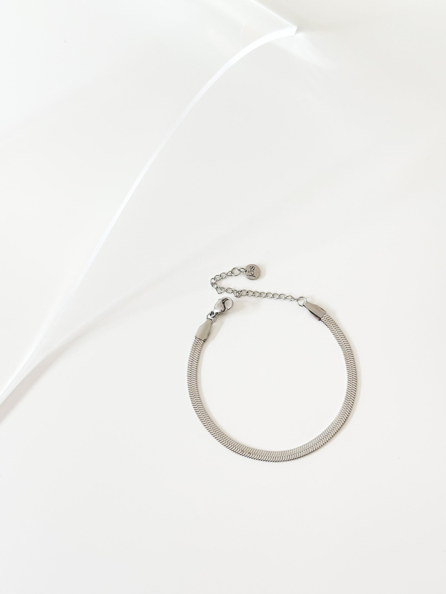 Silver Herringbone Bracelet - Jas | Stainless Steel Bracelet - Jas | Perfect On You