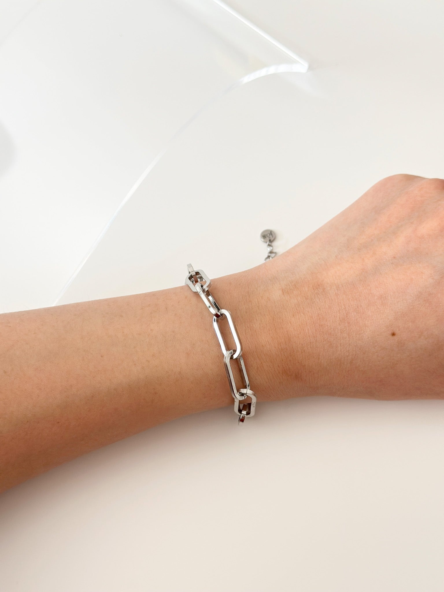 Silver large Paper Clip Bracelet - Jas | Stainless Steel Bracelet - Jas | Perfect On You