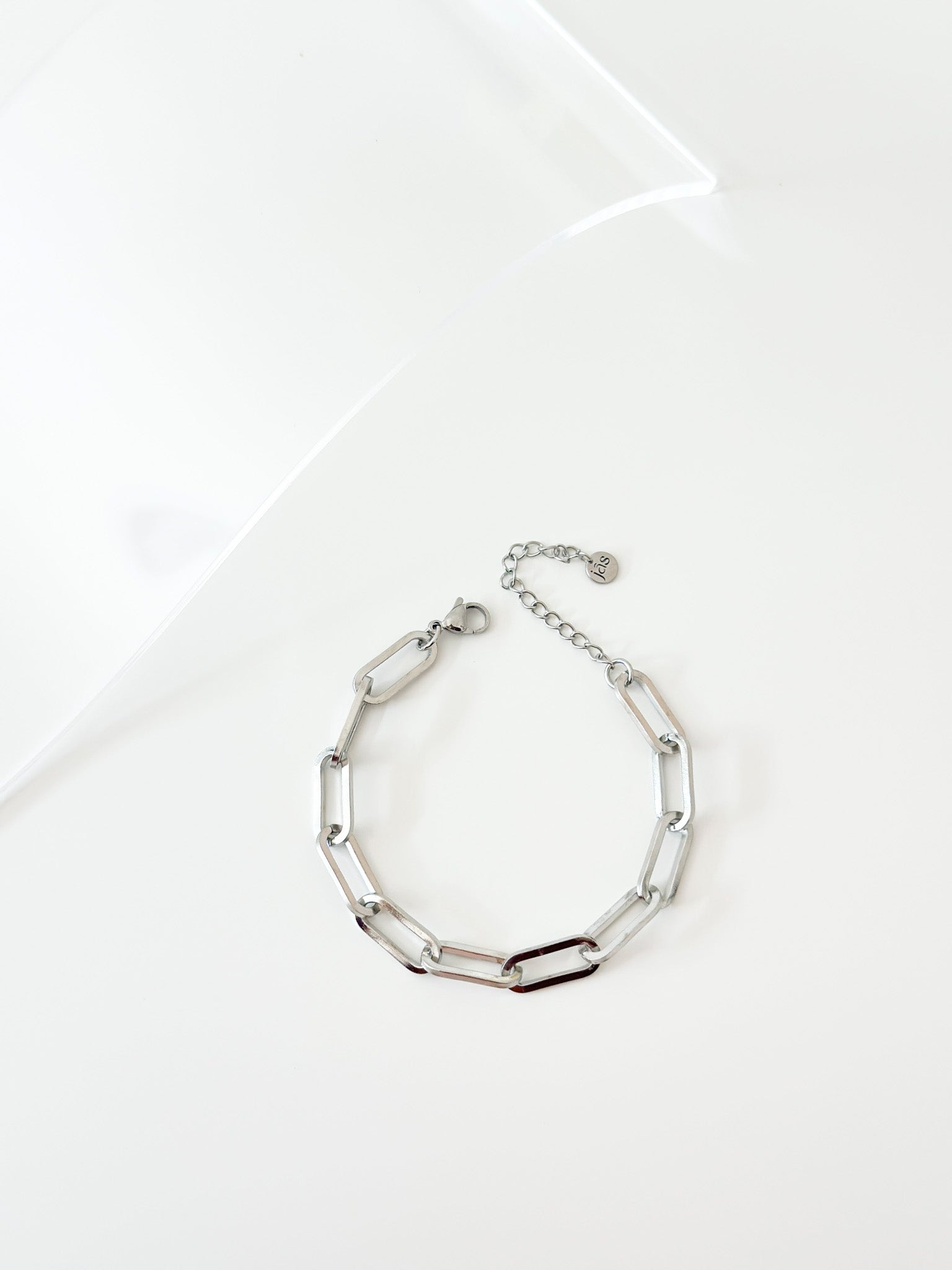 Silver large Paper Clip Bracelet - Jas | Stainless Steel Bracelet - Jas | Perfect On You
