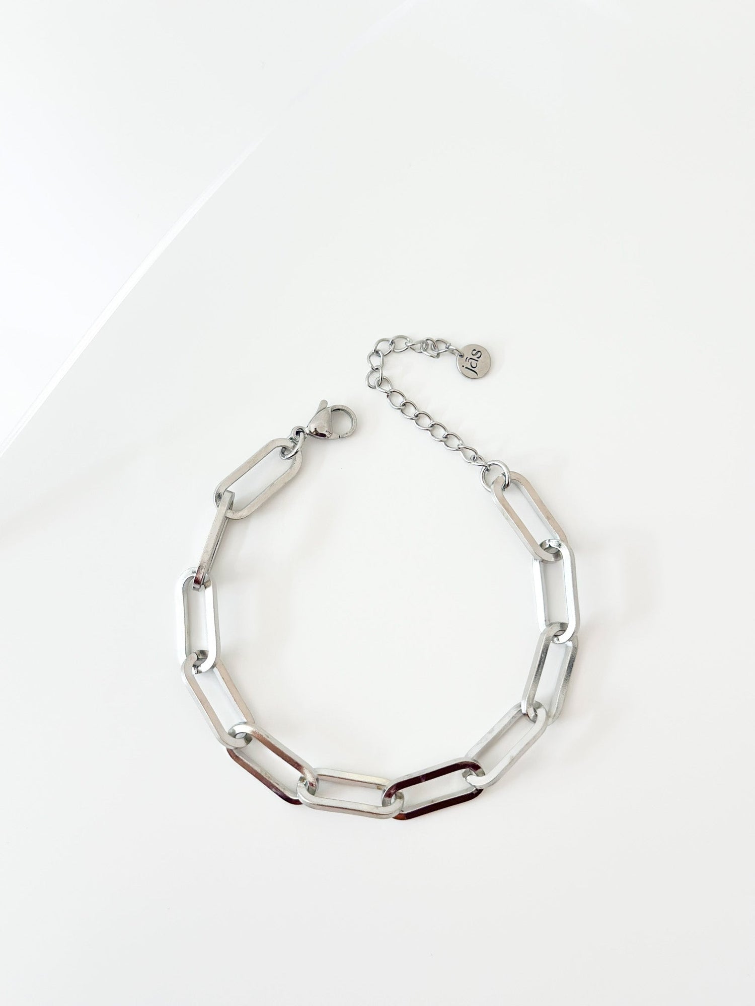Silver large Paper Clip Bracelet - Jas | Stainless Steel Bracelet - Jas | Perfect On You
