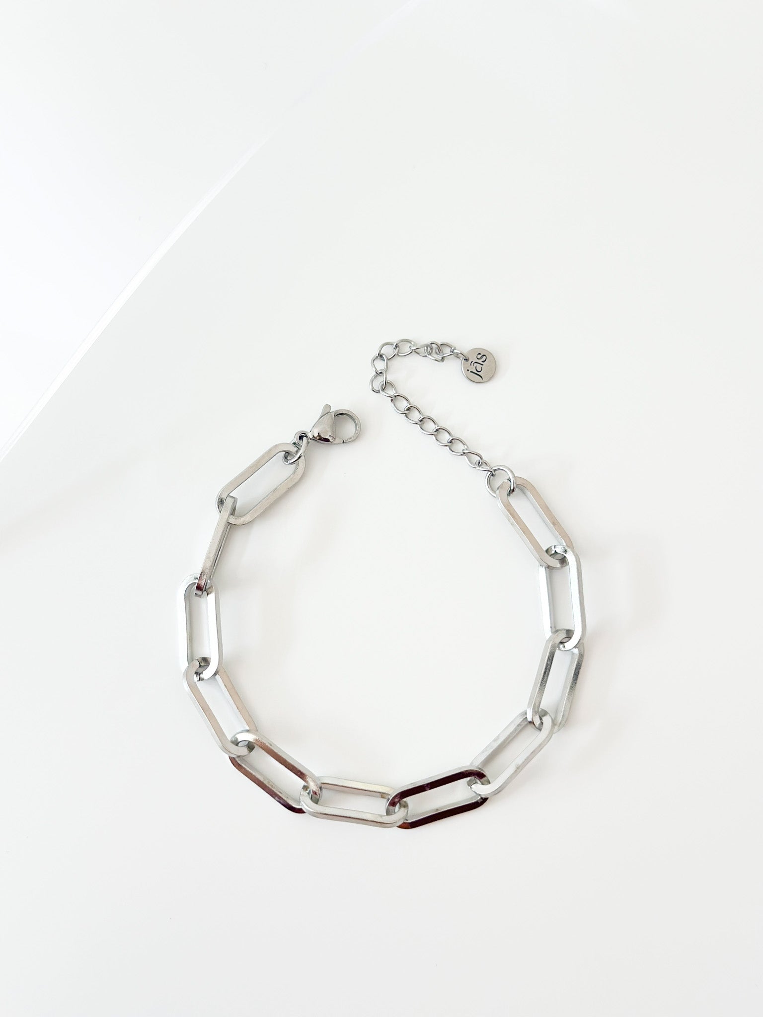 Silver large Paper Clip Bracelet - Jas | Stainless Steel Bracelet - Jas | Perfect On You