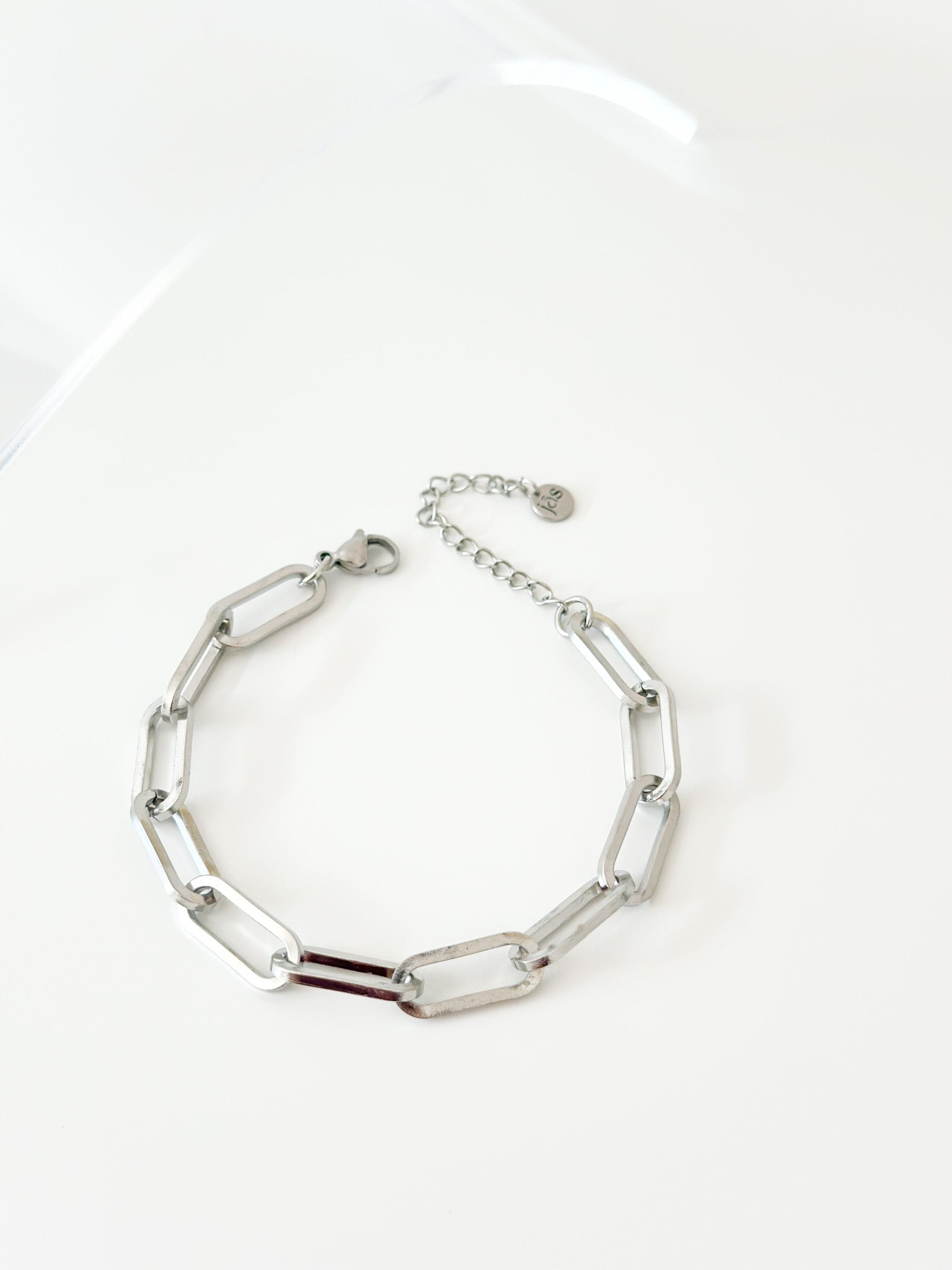 Silver large Paper Clip Bracelet - Jas | Stainless Steel Bracelet - Jas | Perfect On You