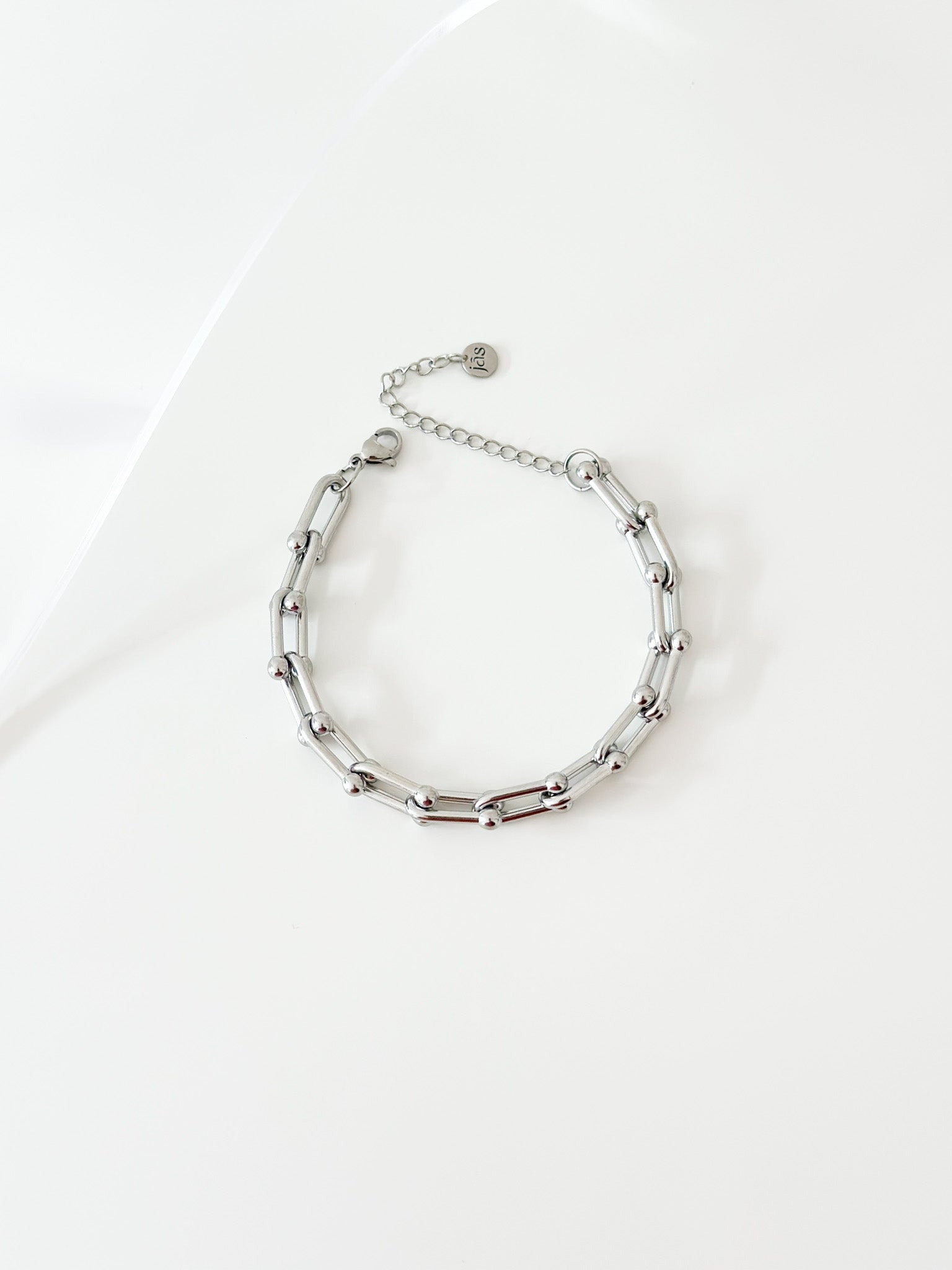 Silver U link Bracelet - Jas | Stainless Steel Bracelet - Jas | Perfect On You