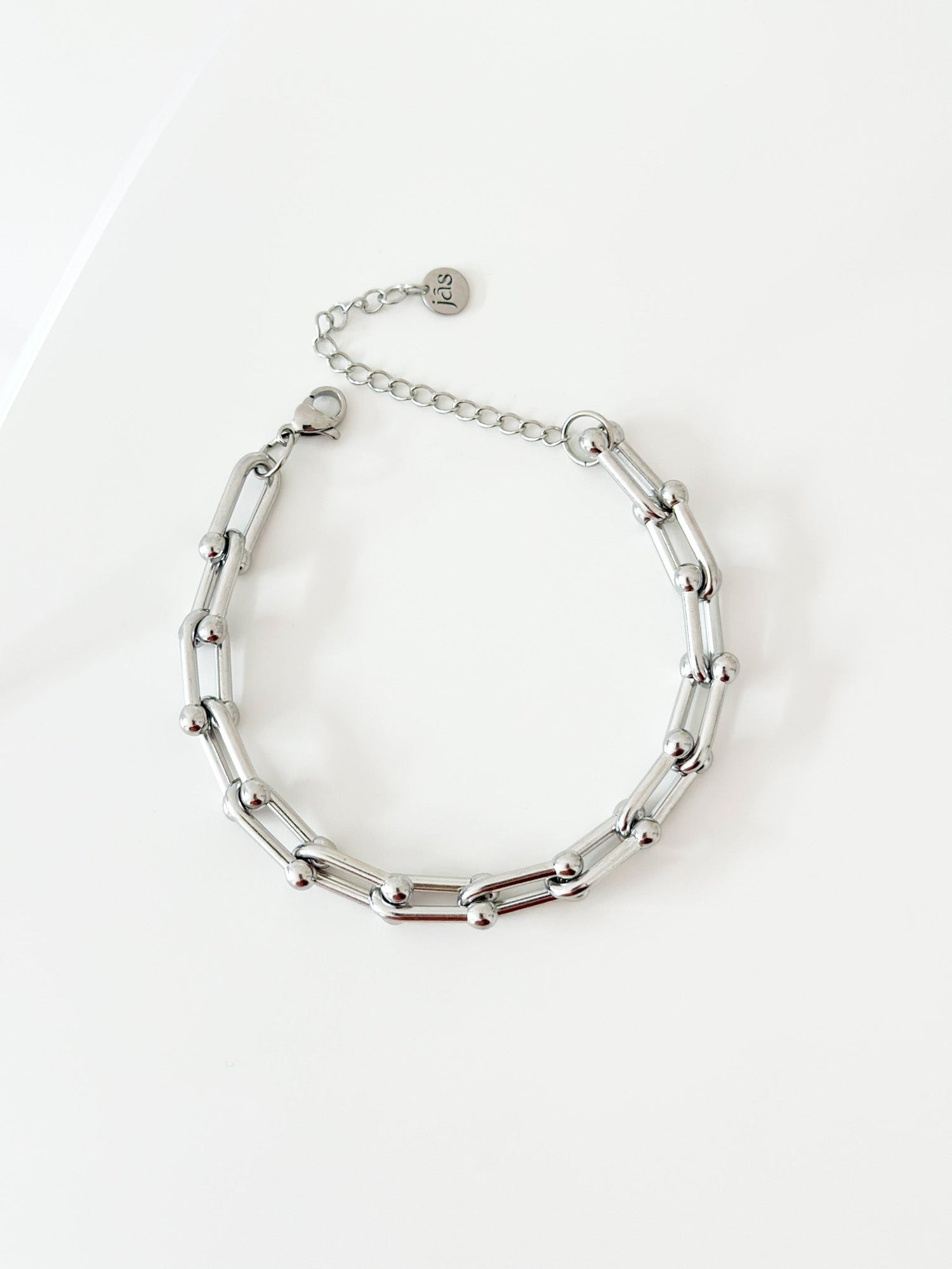 Silver U link Bracelet - Jas | Stainless Steel Bracelet - Jas | Perfect On You
