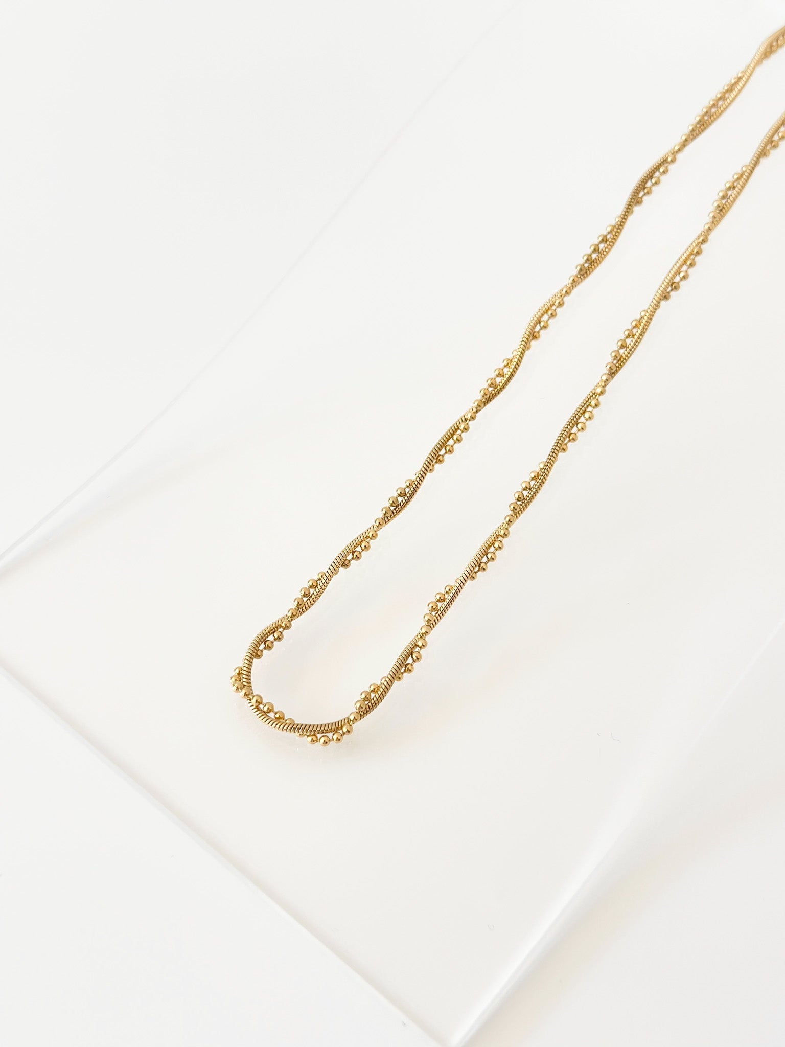 Snake chain & ball chain necklace - JAS | Gold necklace - Jas | Perfect On You