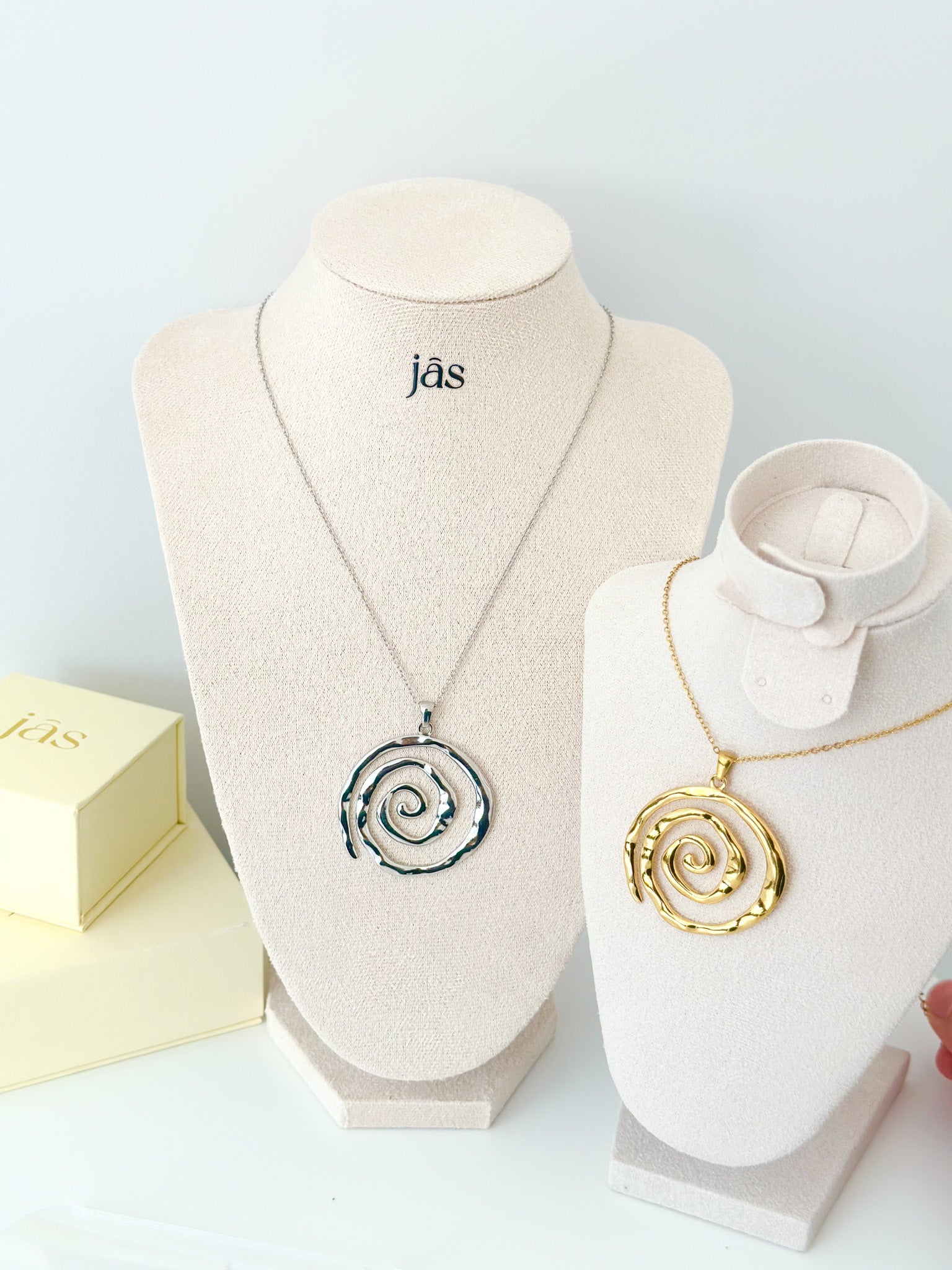 Spiral Energy Pendant Necklace - Jas | Gold & silver necklace - Jas | Perfect On You