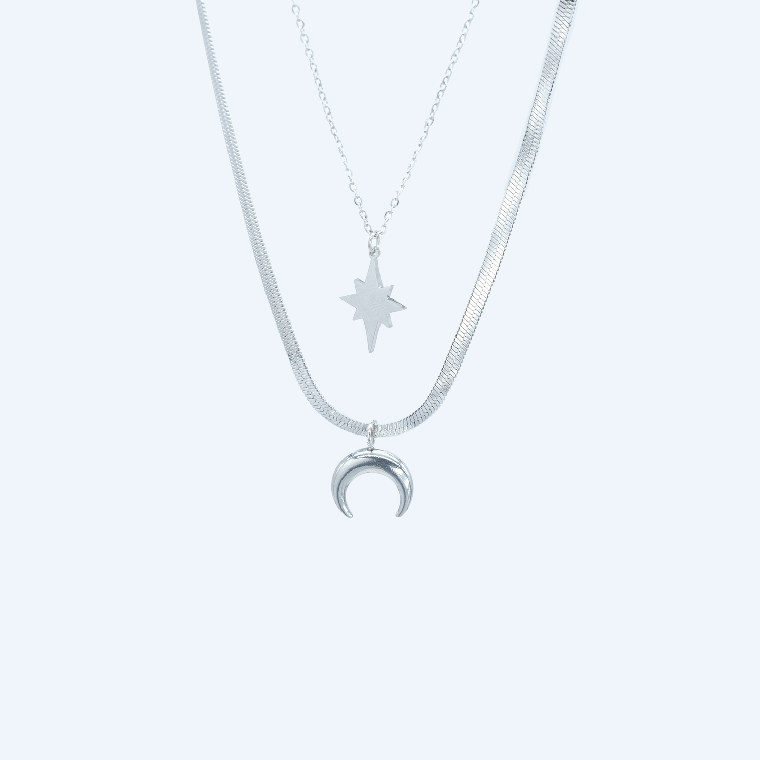 Star and Moon Layered Necklace - JAS - Jas | Perfect On You