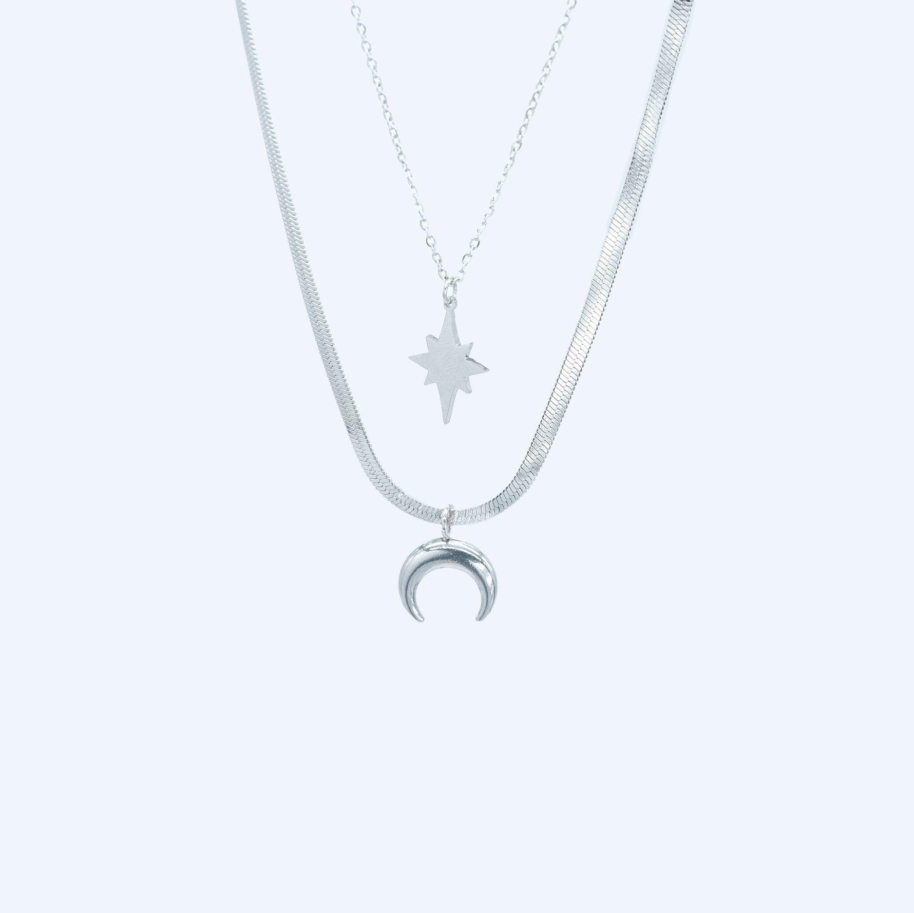 Star and Moon Layered Necklace - JAS - Jas | Perfect On You