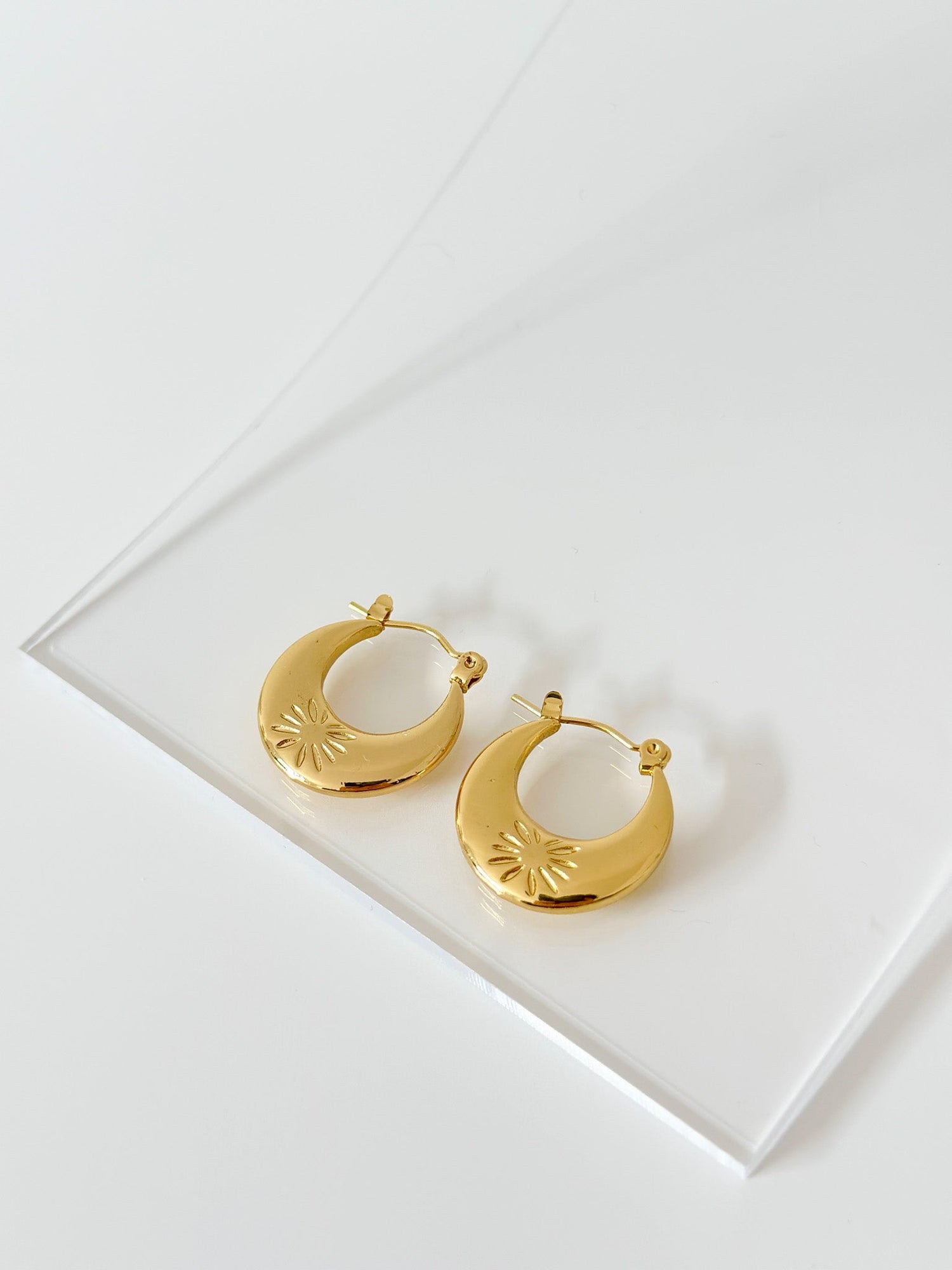 Sunburst Engraved - Jas | Hoop Earrings - Jas | Perfect On You