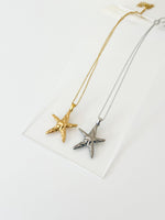 Textured Starfish Pendant Necklace - Jas | Gold & silver necklace - Jas | Perfect On You