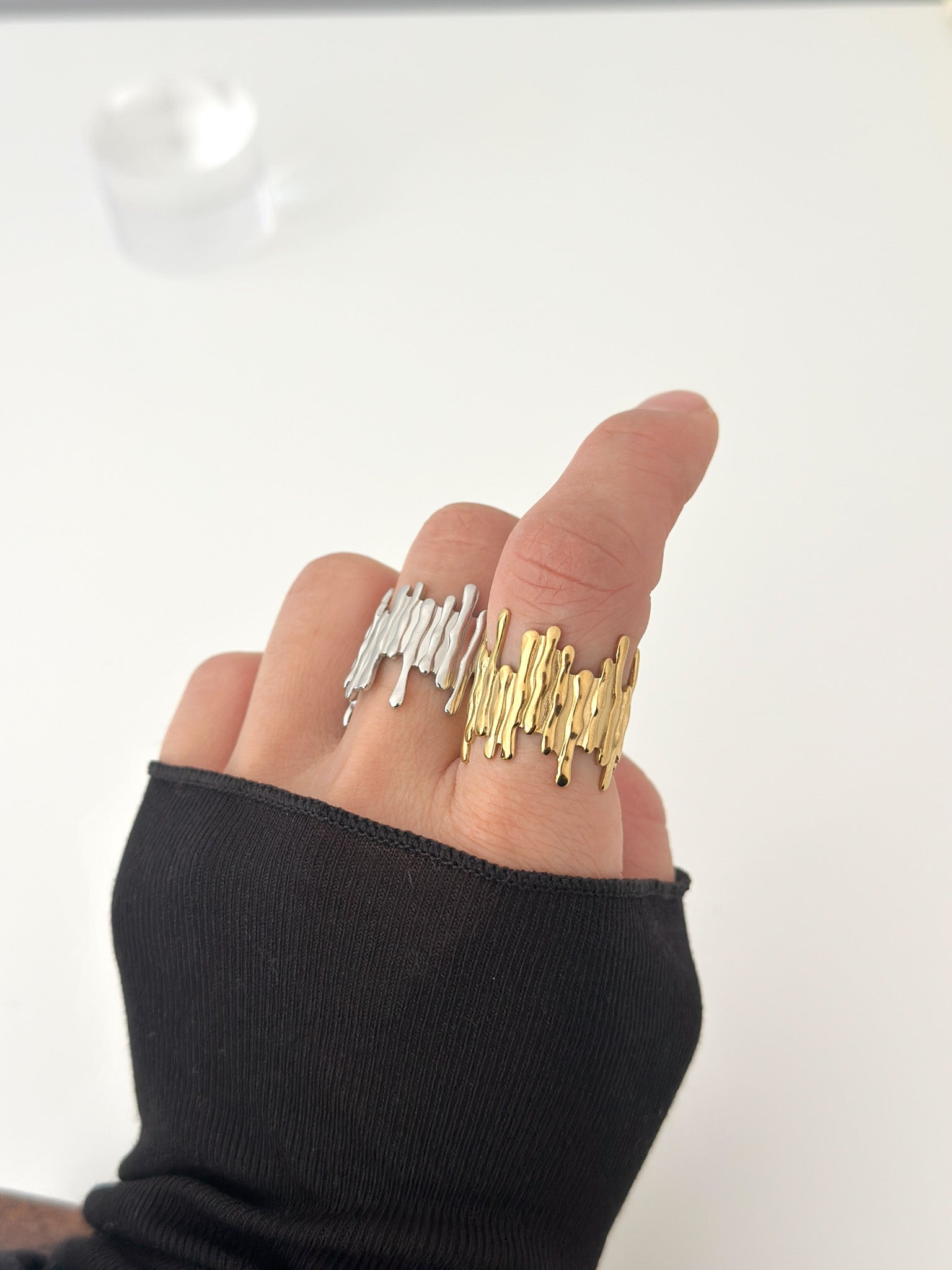 Wave Edge Ring - Jas | Gold & silver ring - Jas | Perfect On You